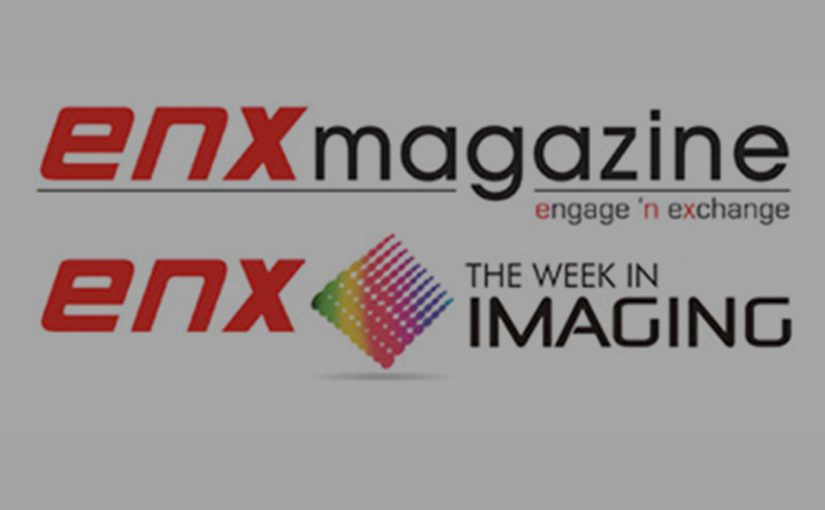Logos for enx magazine with the tagline engage n exchange and enx THE WEEK IN IMAGING, featuring a colorful, diamond-shaped pixel graphic between enx and IMAGING on a gray background—highlighting Jodie Grice, VP of Customer Service at GoodSuite.
