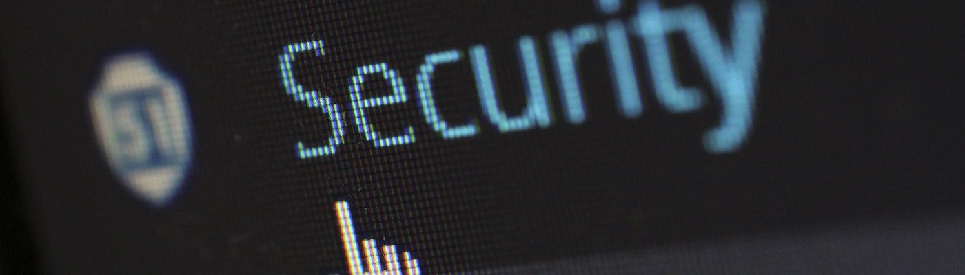 Close-up of a computer screen displaying the word Security with a pointer cursor nearby and a shield icon to the left, highlighting the importance of cybersecurity for businesses.