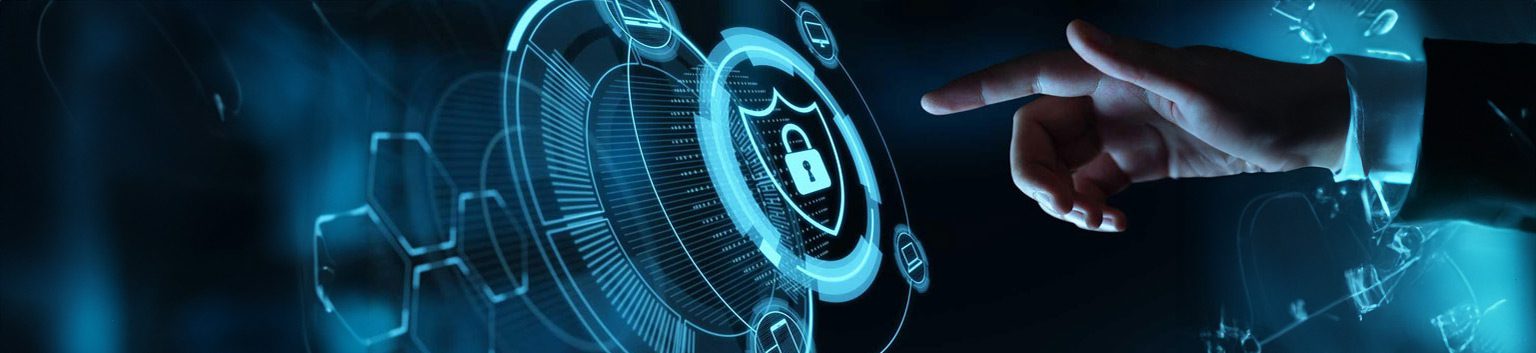 A hand reaches toward a glowing digital lock symbol on a futuristic virtual interface, highlighting the importance of cybersecurity and business security in modern data protection technology.
