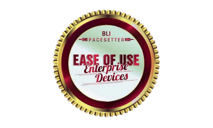 BLI-Ease-of-Use A gold and red circular badge reads BLI Pacesetter Ease of Use Enterprise Devices in bold text, highlighting GoodSuite’s commitment to user-friendly solutions.