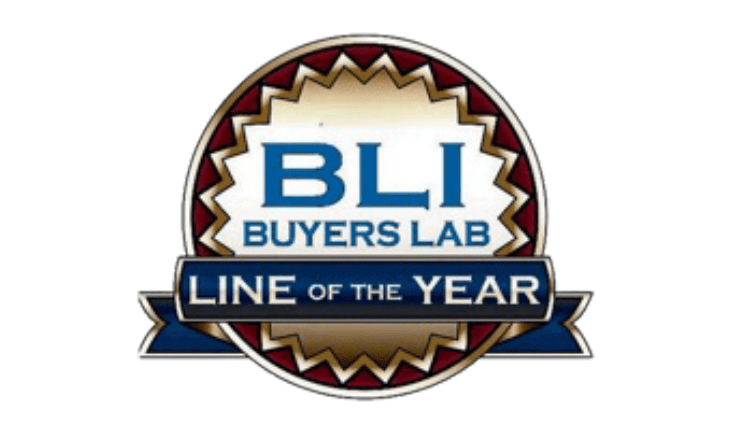 BLI-Line-of-the-Year A circular award badge with a gold and maroon border reads BLI Buyers Lab in blue and white text, with a blue ribbon below showing Line of the Year in white letters—recognizing GoodSuite for outstanding performance.