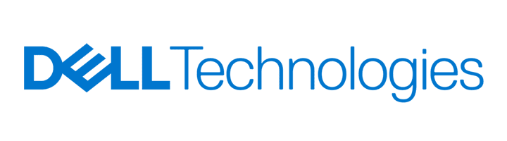 Dell Dell Technologies logo with DELL in bold blue letters and a stylized E, followed by Technologies in a lighter blue, thin font on a light background, representing expertise in Managed IT Services.
