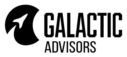 GalacticAdvisors Logo for Galactic Advisors featuring a stylized white rocket inside a black circle on the left, with the text GALACTIC ADVISORS in bold, uppercase letters on the right, representing expertise in cybersecurity.