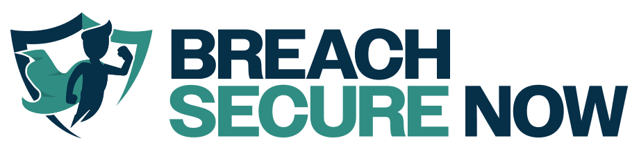breach-secure-now Logo with a stylized shield and a running person on the left, next to the bold text Breach Secure Now on the right, representing robust security in Managed IT Services.